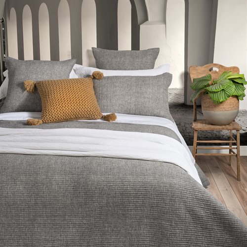Home chambray grey coverlet